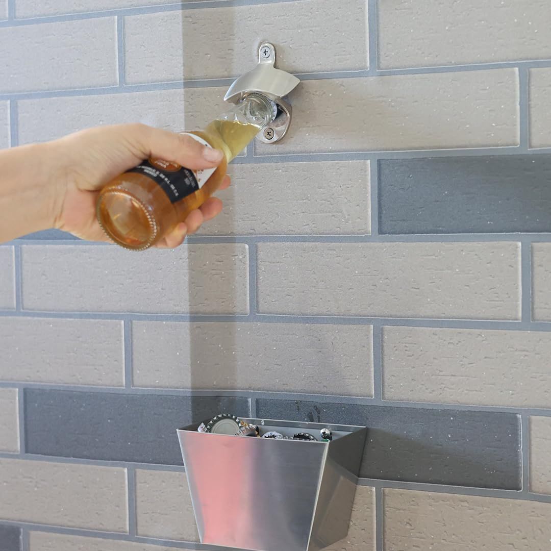 Brushed Silver Wall Mounted Bottle Opener view 4