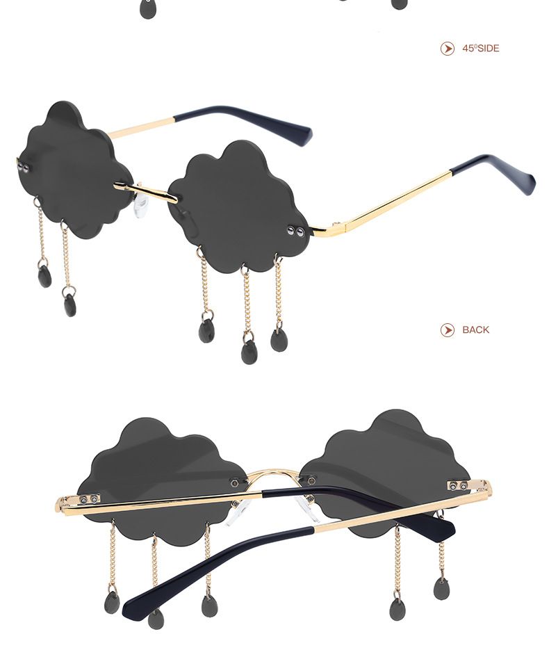 Cloud lightning Sunglasses for Women/Men Rimless Wave Glasses Eyewear for view 3