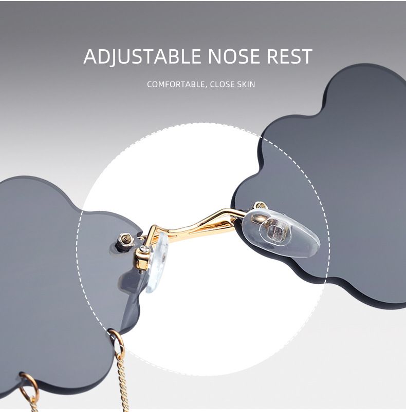 Cloud lightning Sunglasses for Women/Men Rimless Wave Glasses Eyewear for view 4