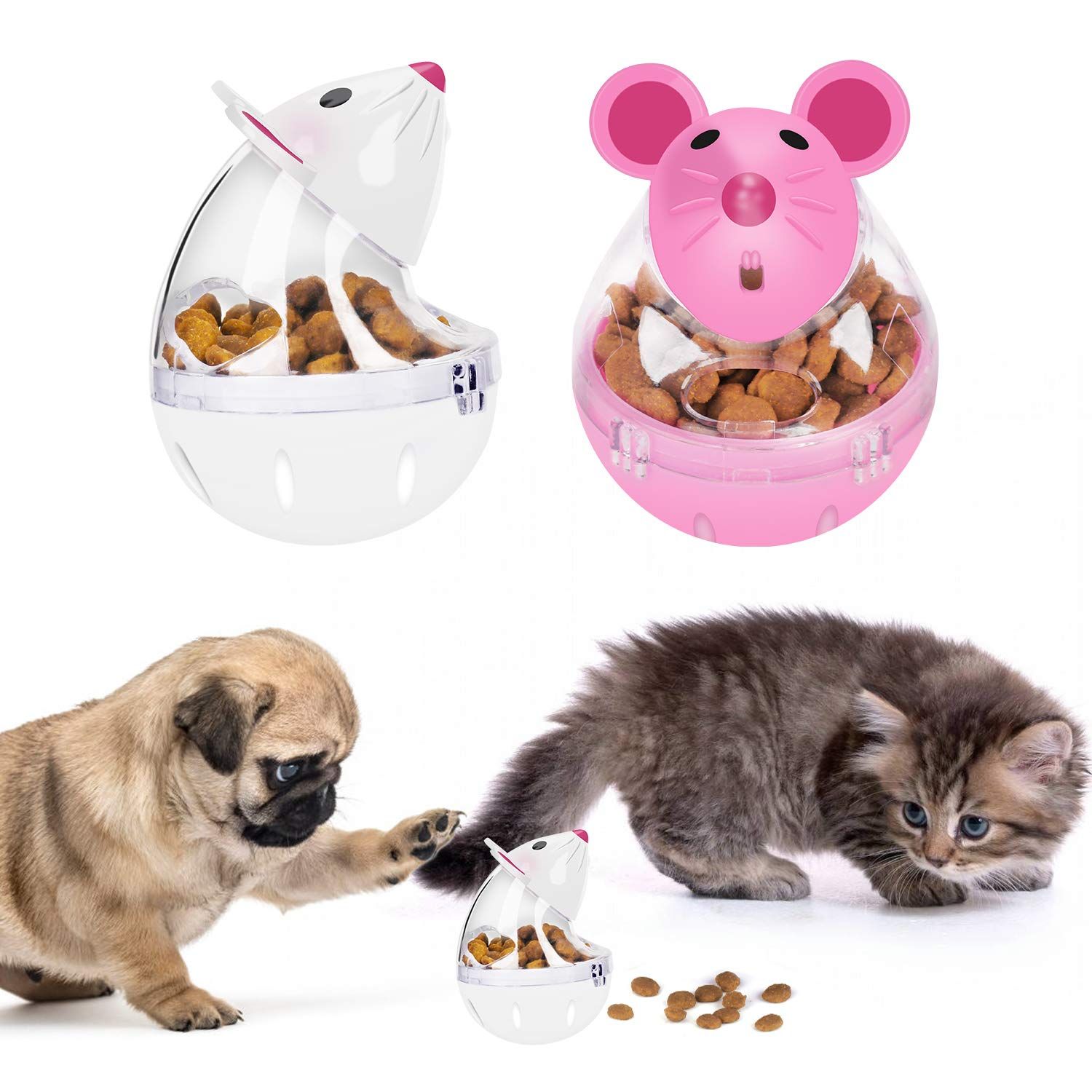 Cat Slow Feeder Cat Food Ball Mice Tumbler Shaped Pet Treat Ball Cat Food Toy view 3