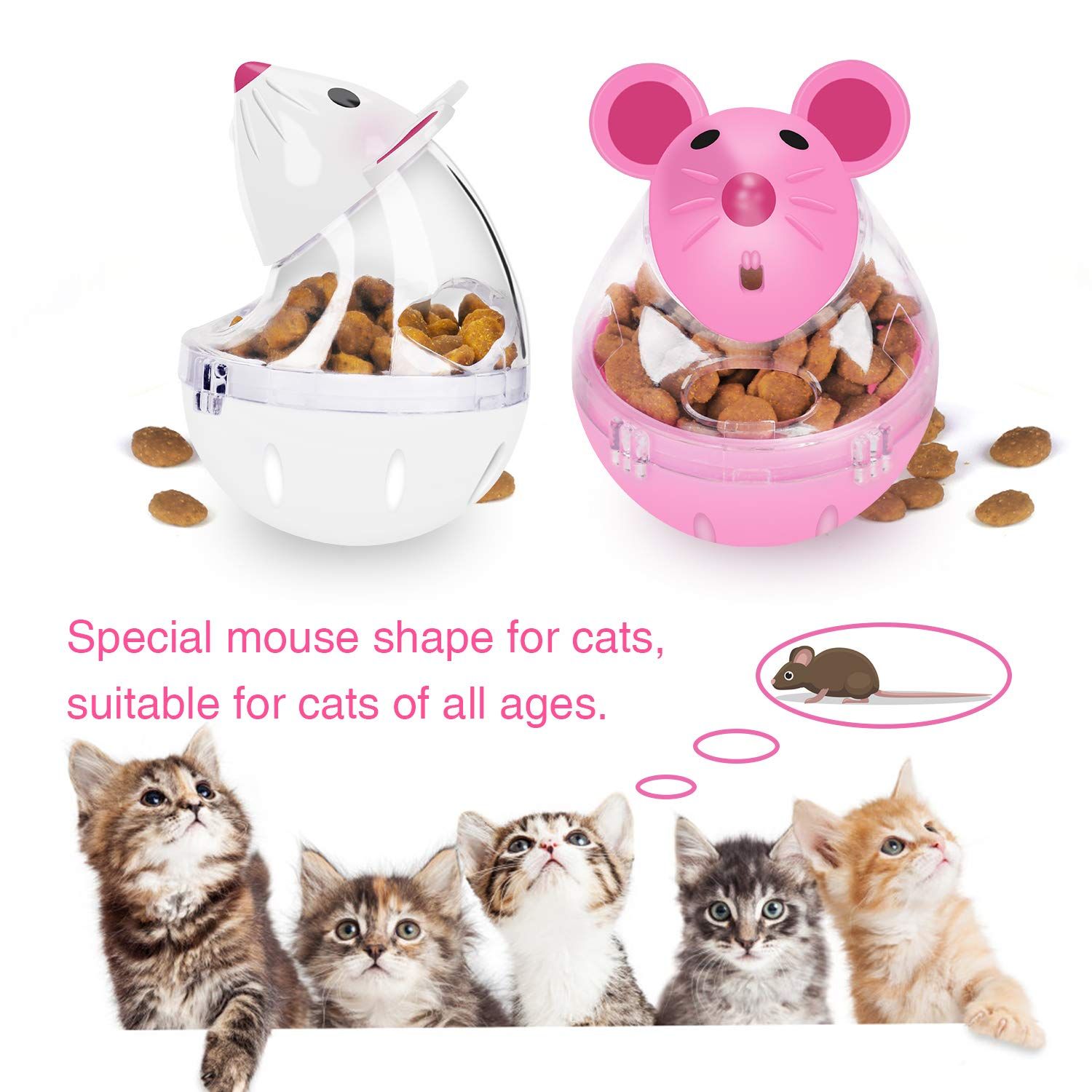 Cat Slow Feeder Cat Food Ball Mice Tumbler Shaped Pet Treat Ball Cat Food Toy view 4