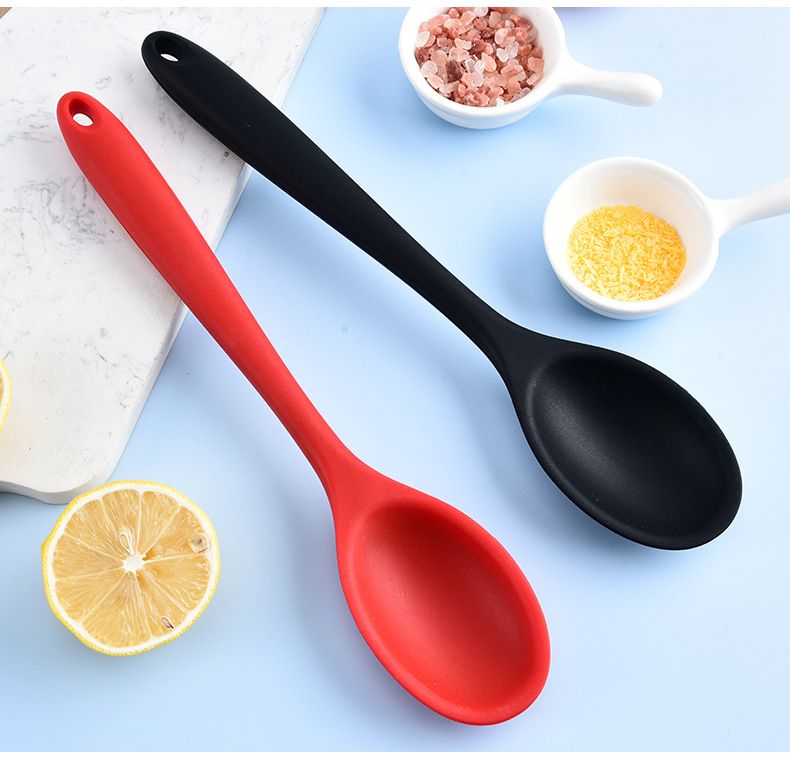 2 Pieces Small Multicolored Silicone Spoons Nonstick Kitchen Spoon Silicone view 4