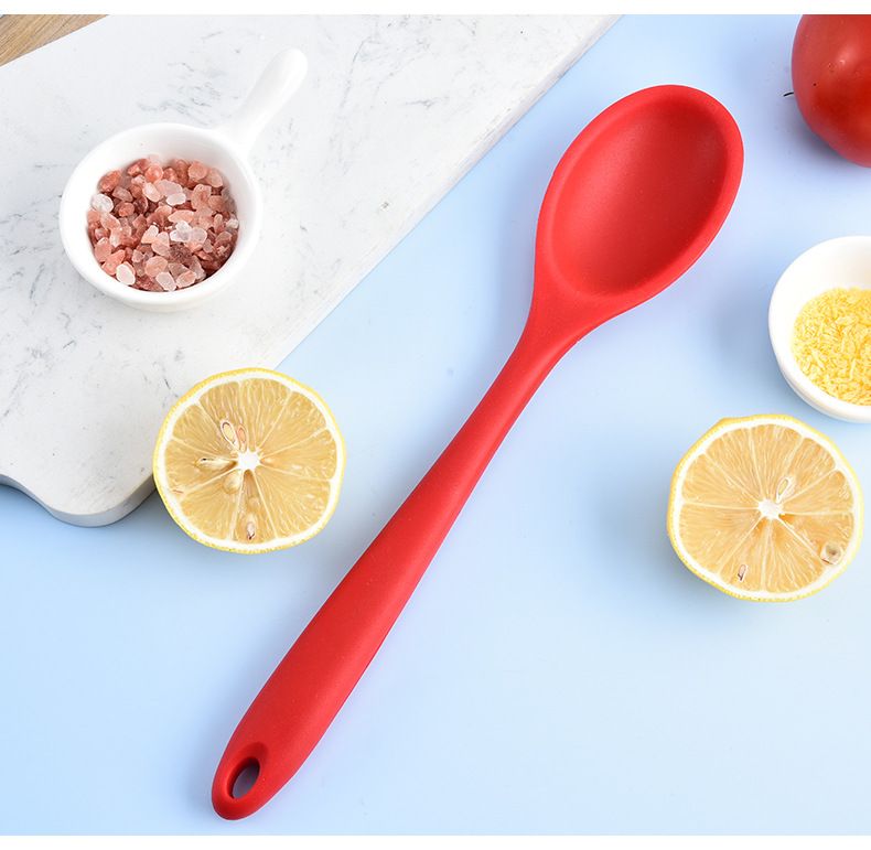 2 Pieces Small Multicolored Silicone Spoons Nonstick Kitchen Spoon Silicone view 5