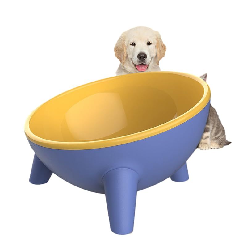 Tilted Cat Bowl Slanted Dog Bowl Non-Slip Raised Pet Food Bowl with Triangular