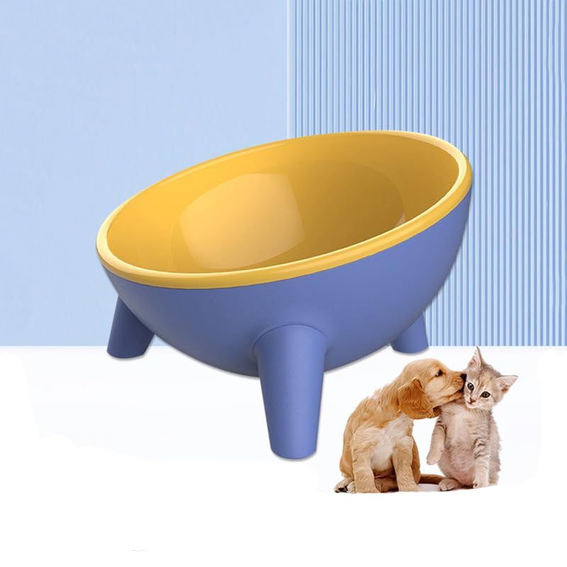 Tilted Cat Bowl Slanted Dog Bowl Non-Slip Raised Pet Food Bowl with Triangular view 3