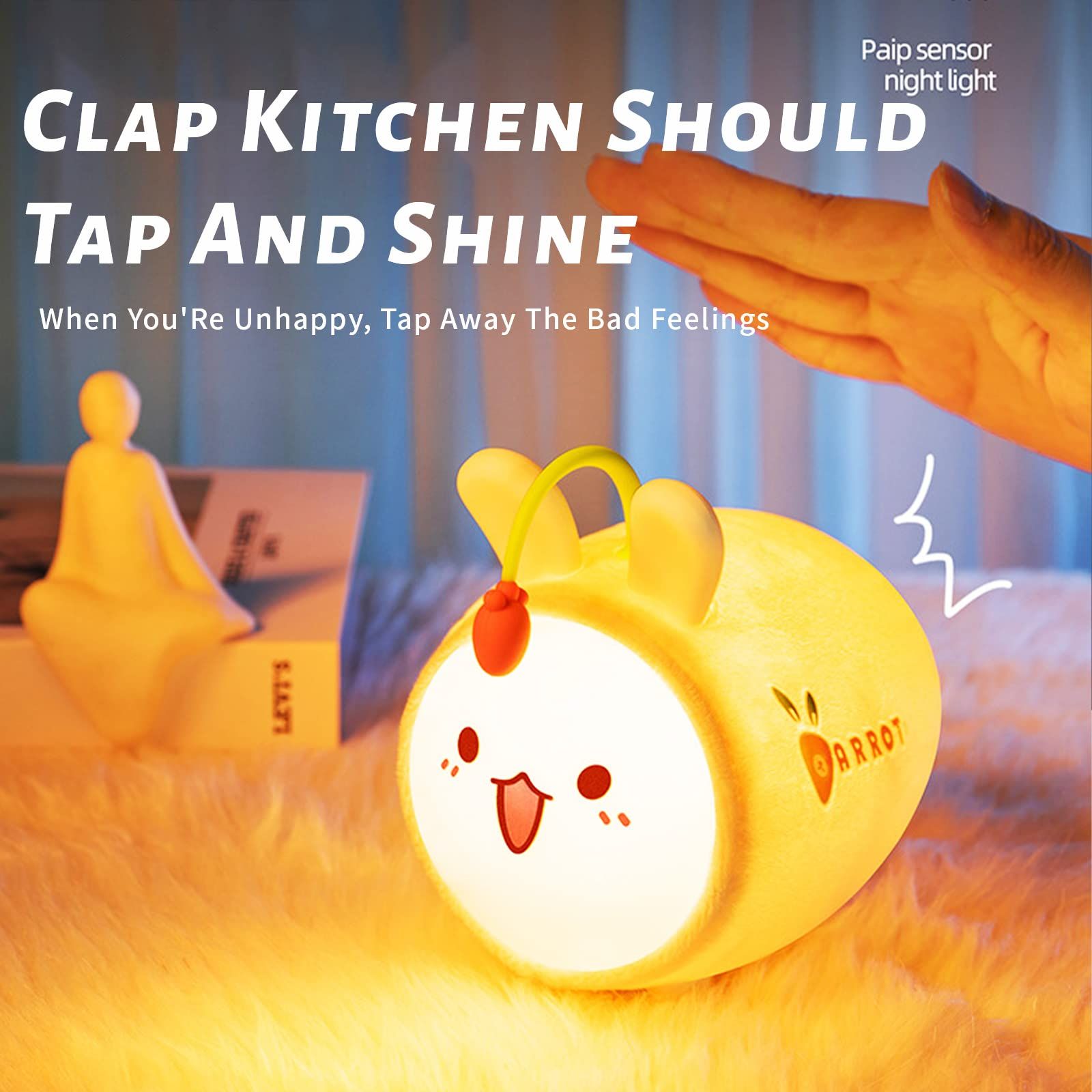 Battery Night Light Portable Rabbit Light Remote Control Dimming Colorful view 3