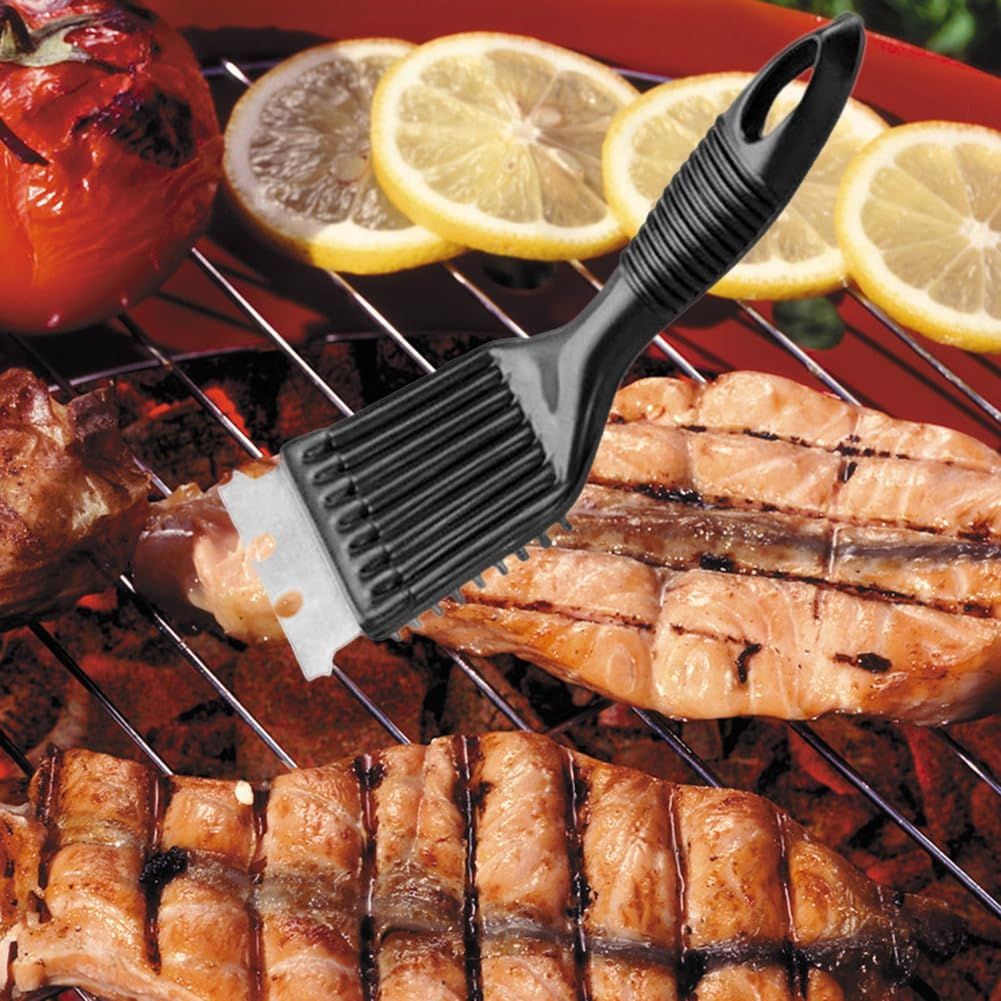 Barbecue Cleaning Brush Safe Non-Stick Plastic Handle BBQ Grill Cleaner Steel view 4