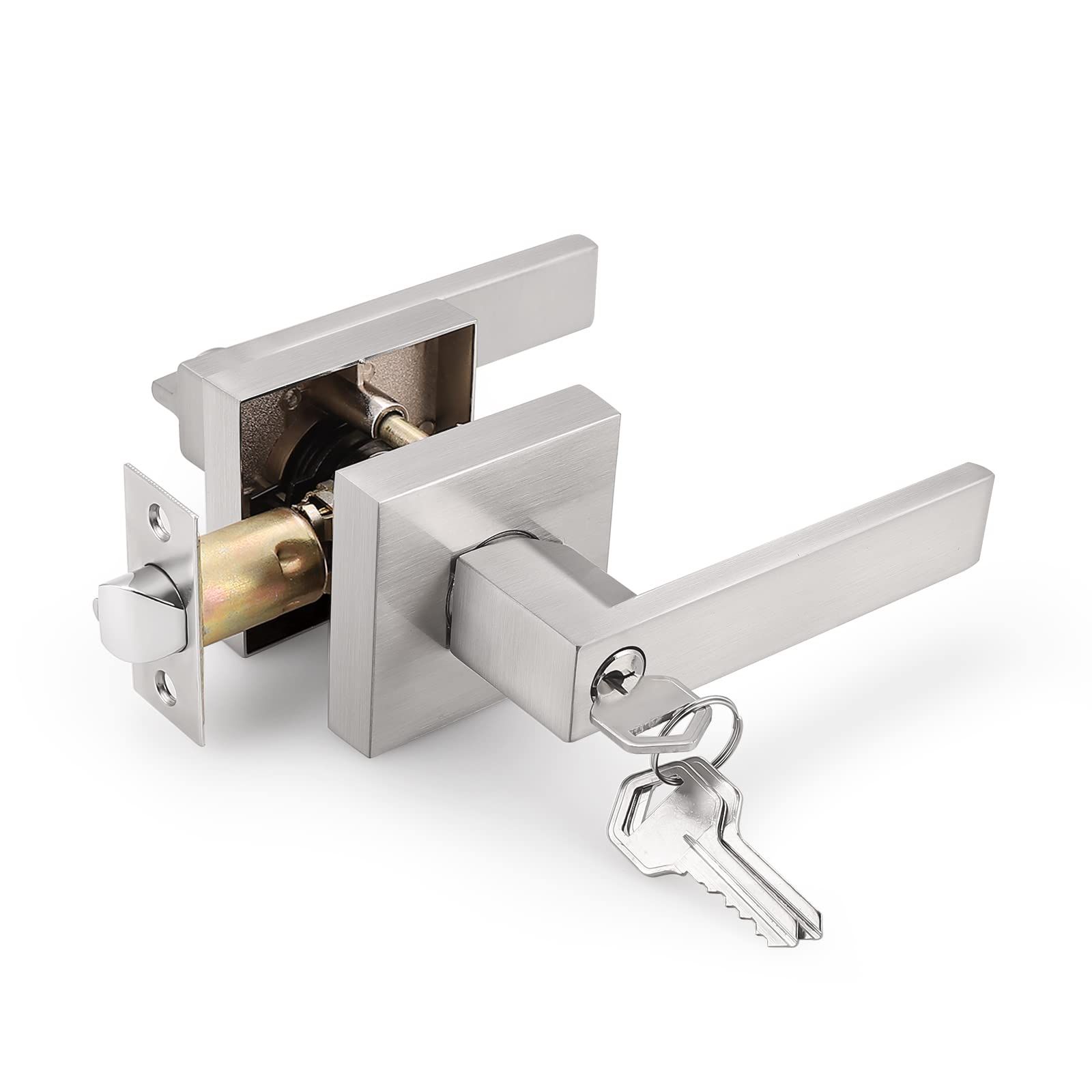 Square Rose Privacy Door Lever