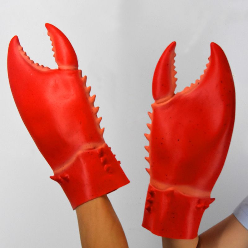 2pc Funny Lobster Crab Claws Gloves Hands Weapon Props Halloween Toys view 2