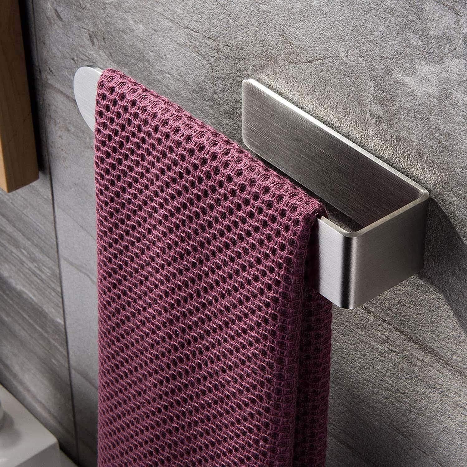 Adhesive Hand Towel Holder Towel Bar for Bathroom Wall Sticky Towel Hanger No view 3