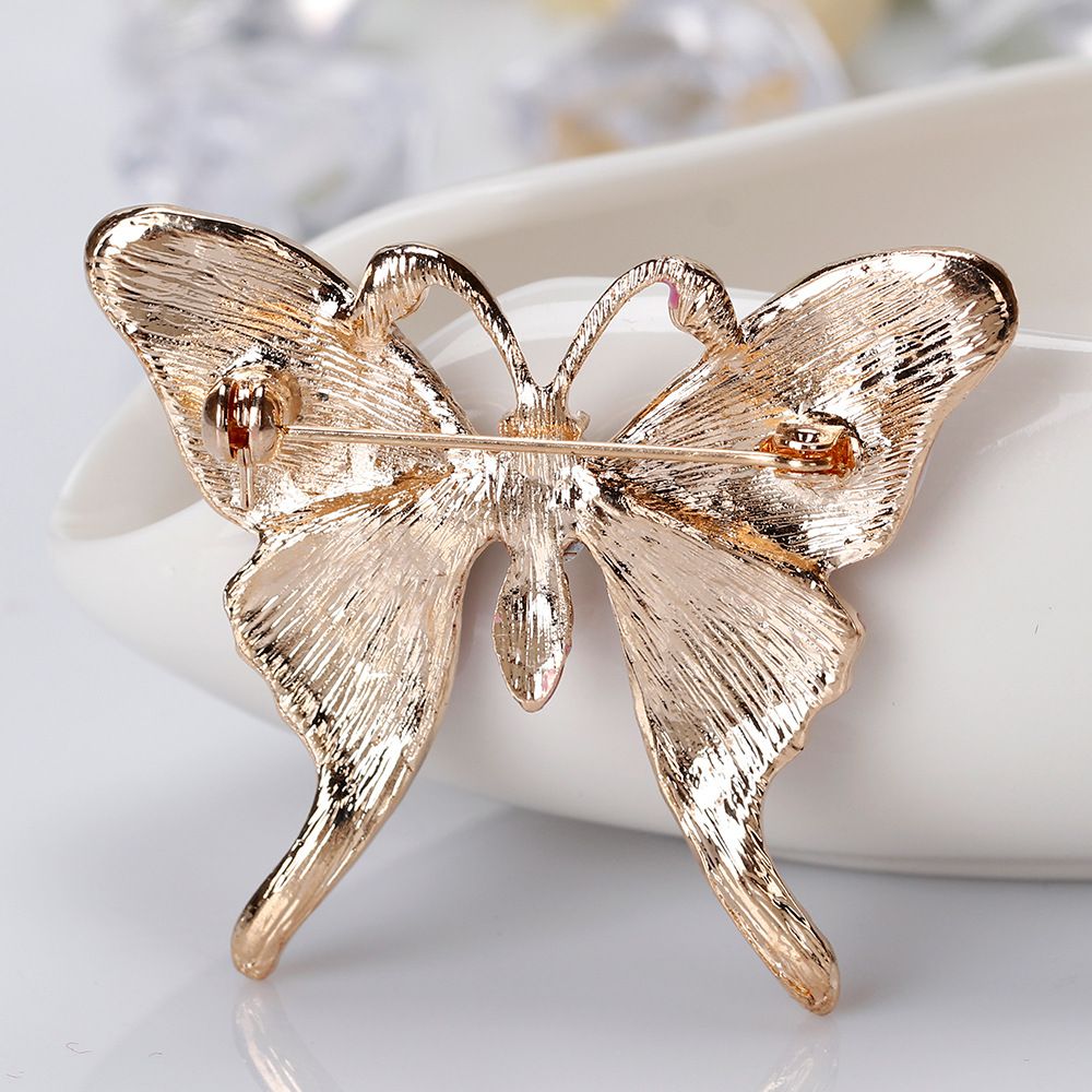 2pc Crystal Rhinestone Butterfly Brooch Pin Purple，red Color for For Women view 5