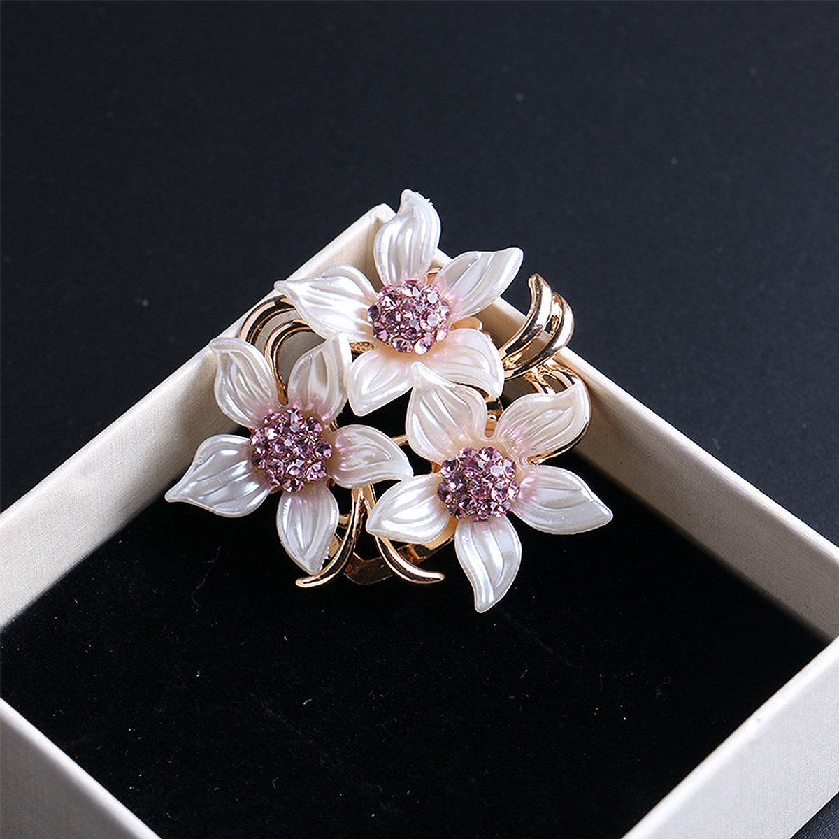Brooch Pin for Women and Girls Stylish Flowers Brooch with Created Crystal view 5