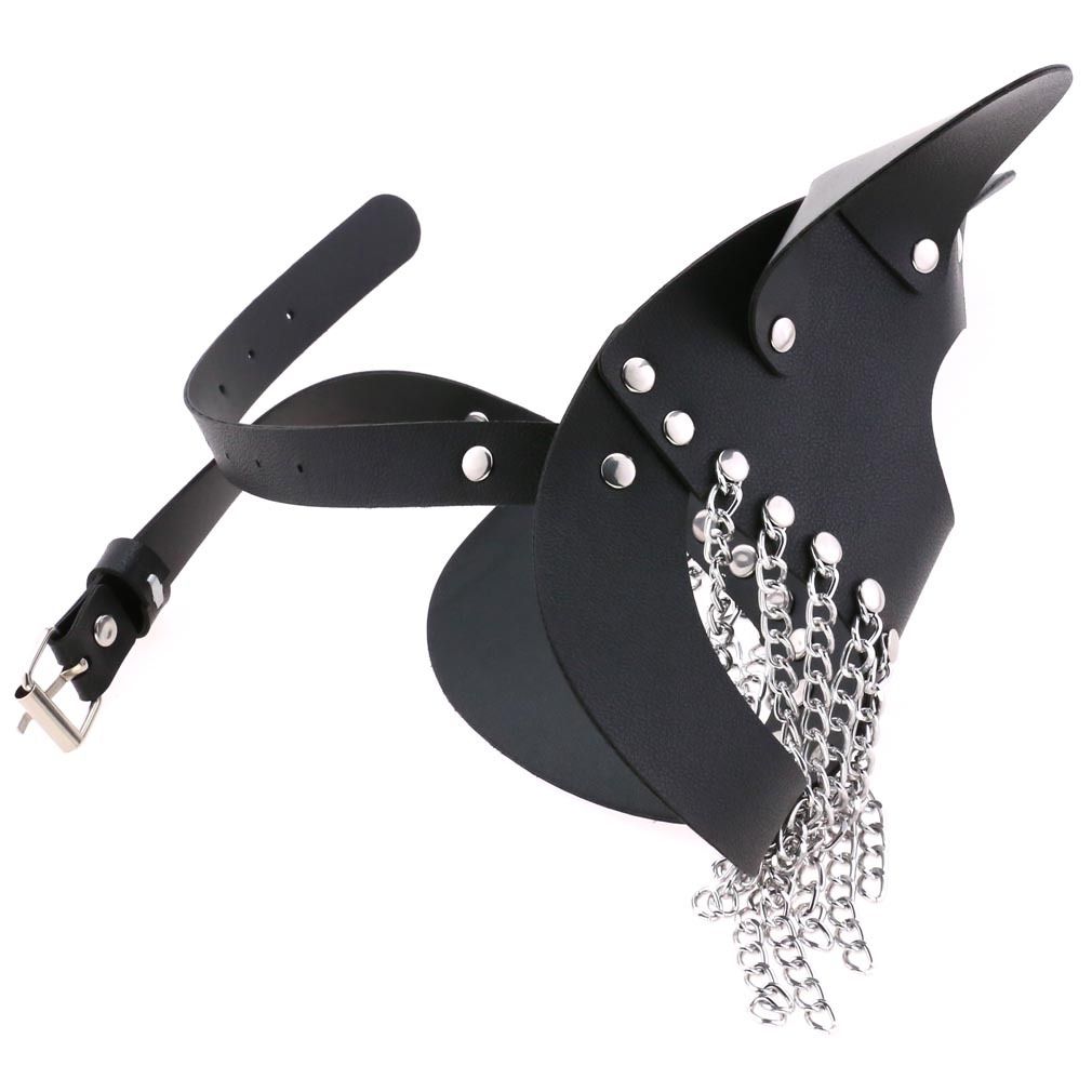 3pc Cat Mask with Metal Chain Tassel Adjustable Leather Sexy Mask for view 2