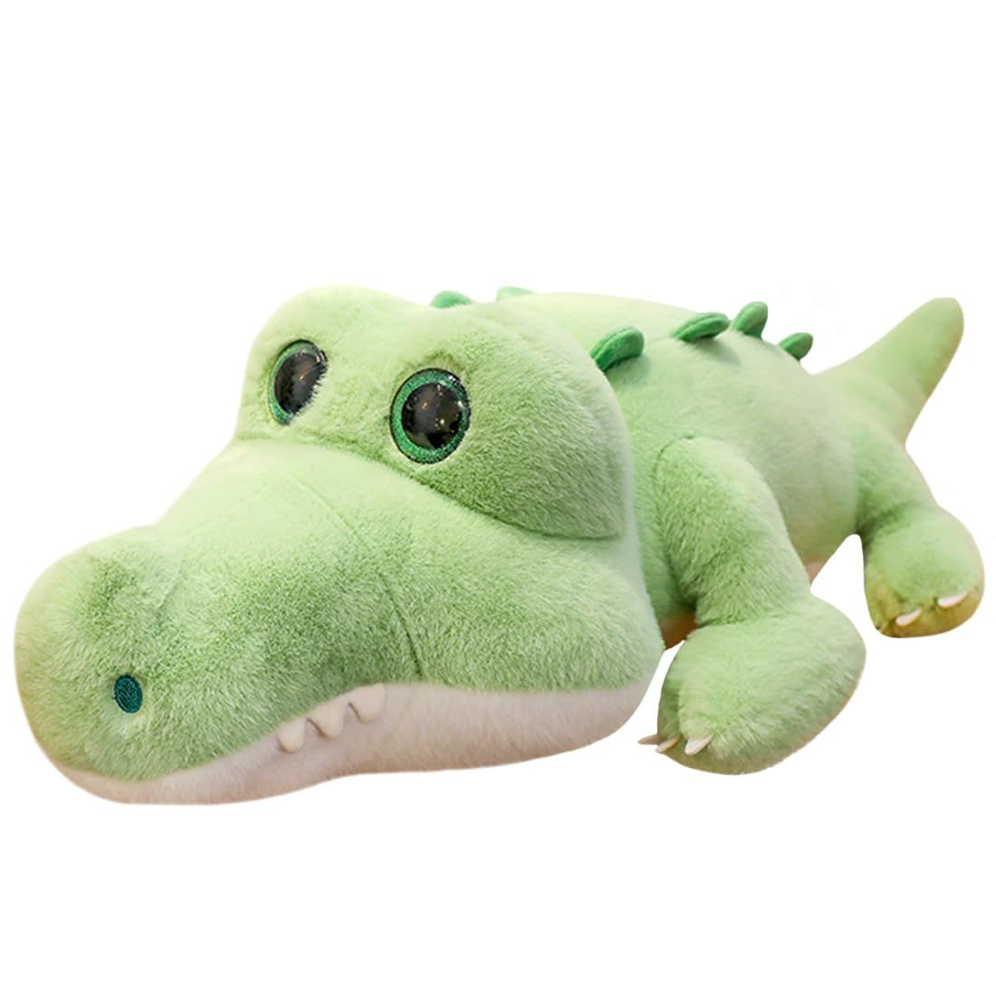 Crocodile Plush Kids Pillow Big Eyes Gator Stuffed Throw Pillow Cute Green