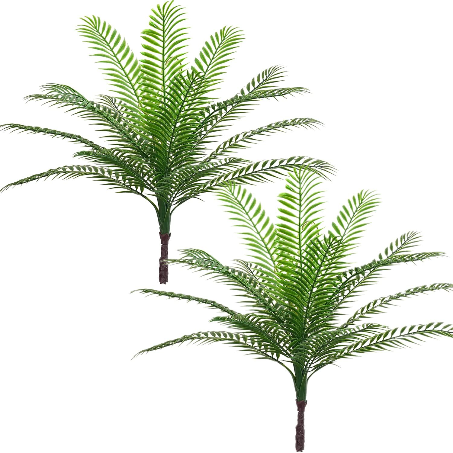 Artificial Palm Plants, Plastic Tropical Palm Tree Shrubs Fake Greenery Decor — image 1