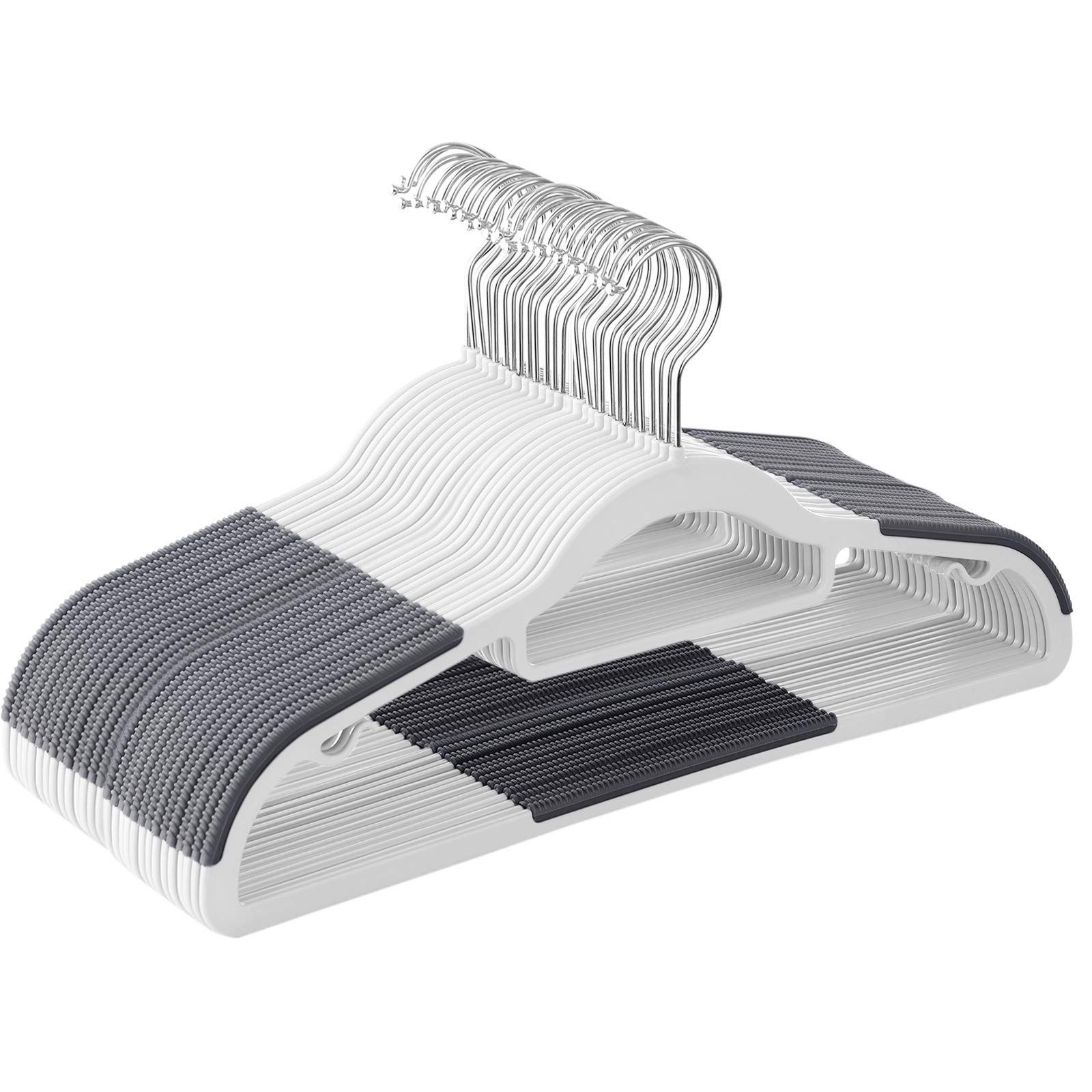 Pack of 30 Coat Hangers, Heavy-Duty Plastic Hangers, Space-Saving Clothes — image 1