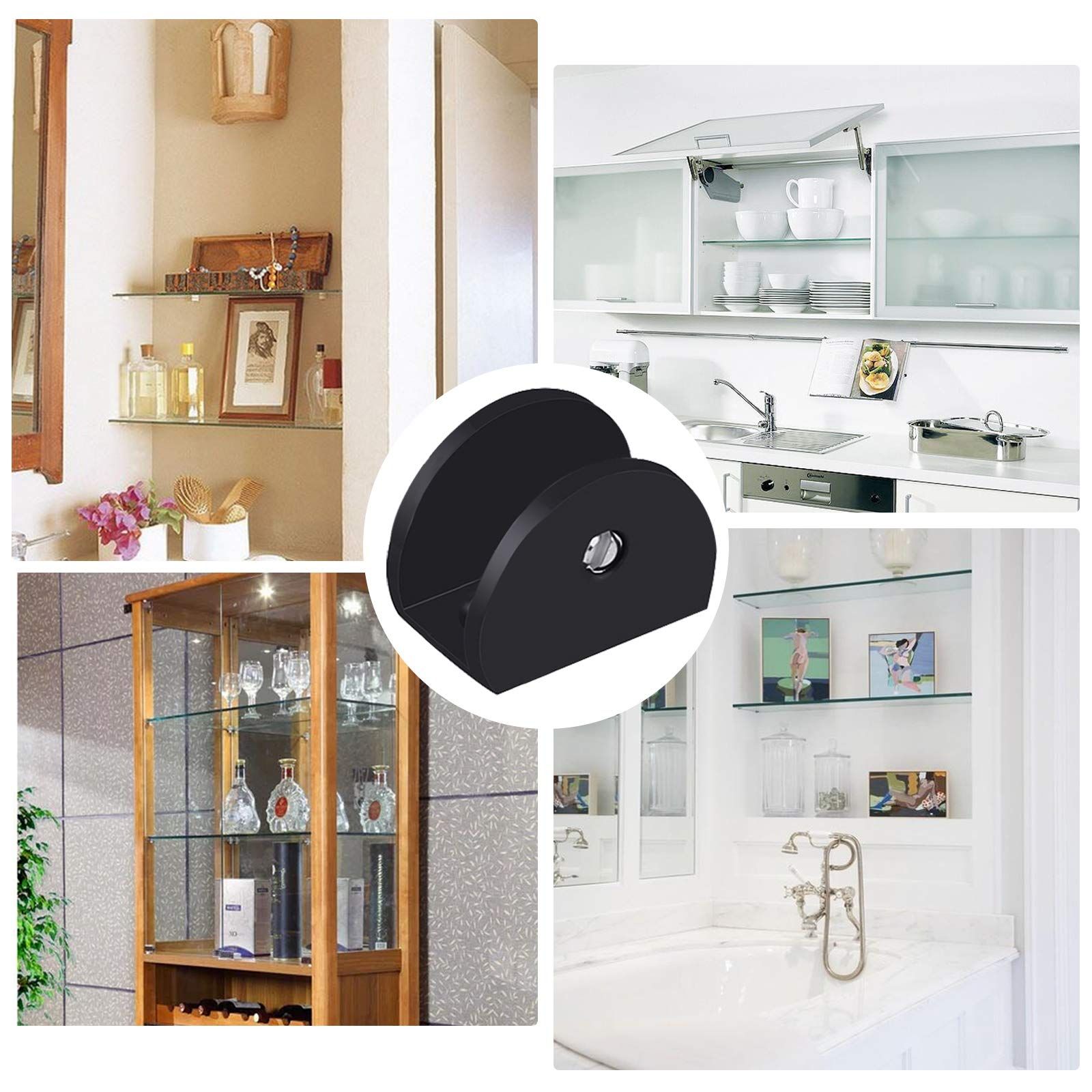 8pcs Adjustable Frameless Glass Shelf Bracket view 3