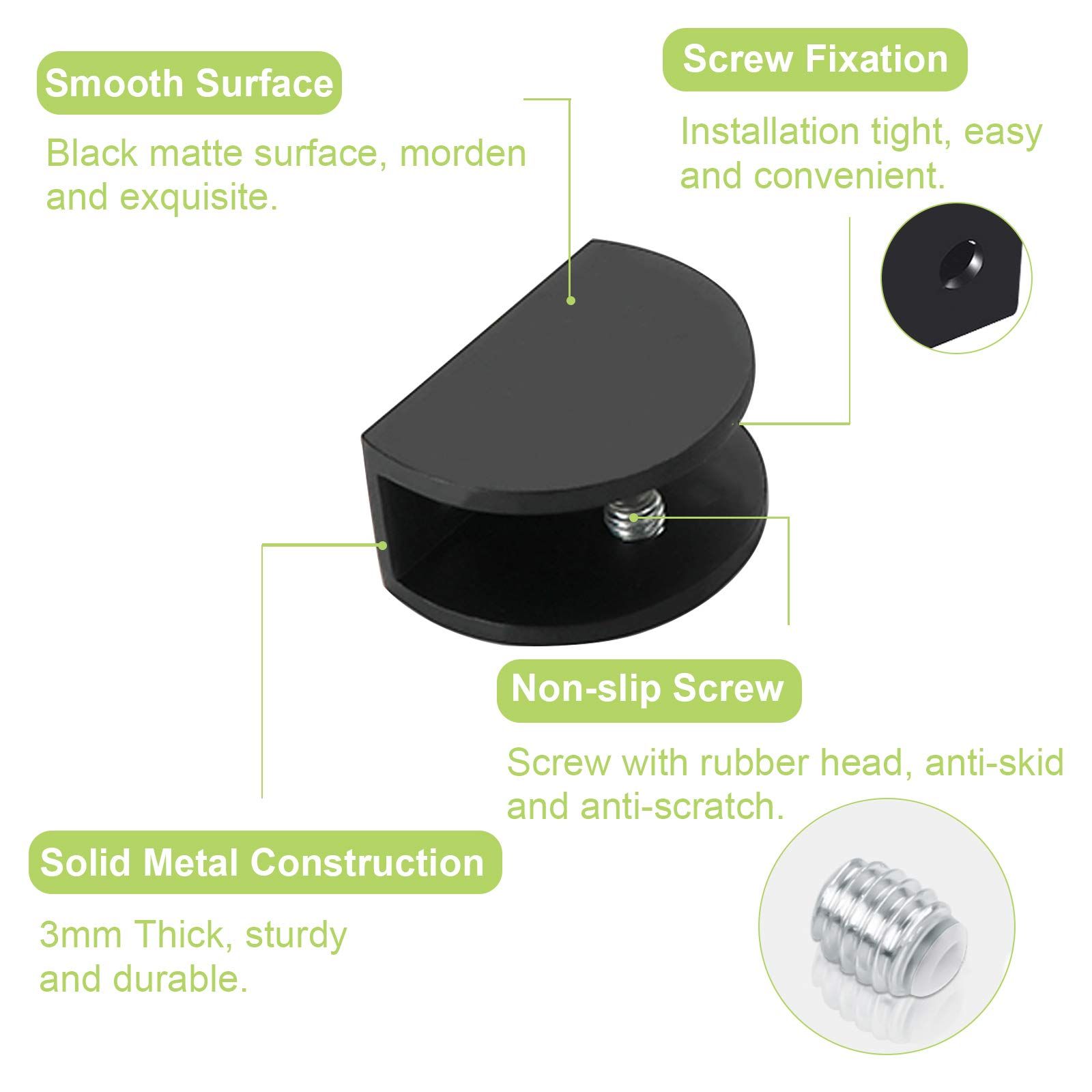 8pcs Adjustable Frameless Glass Shelf Bracket view 5