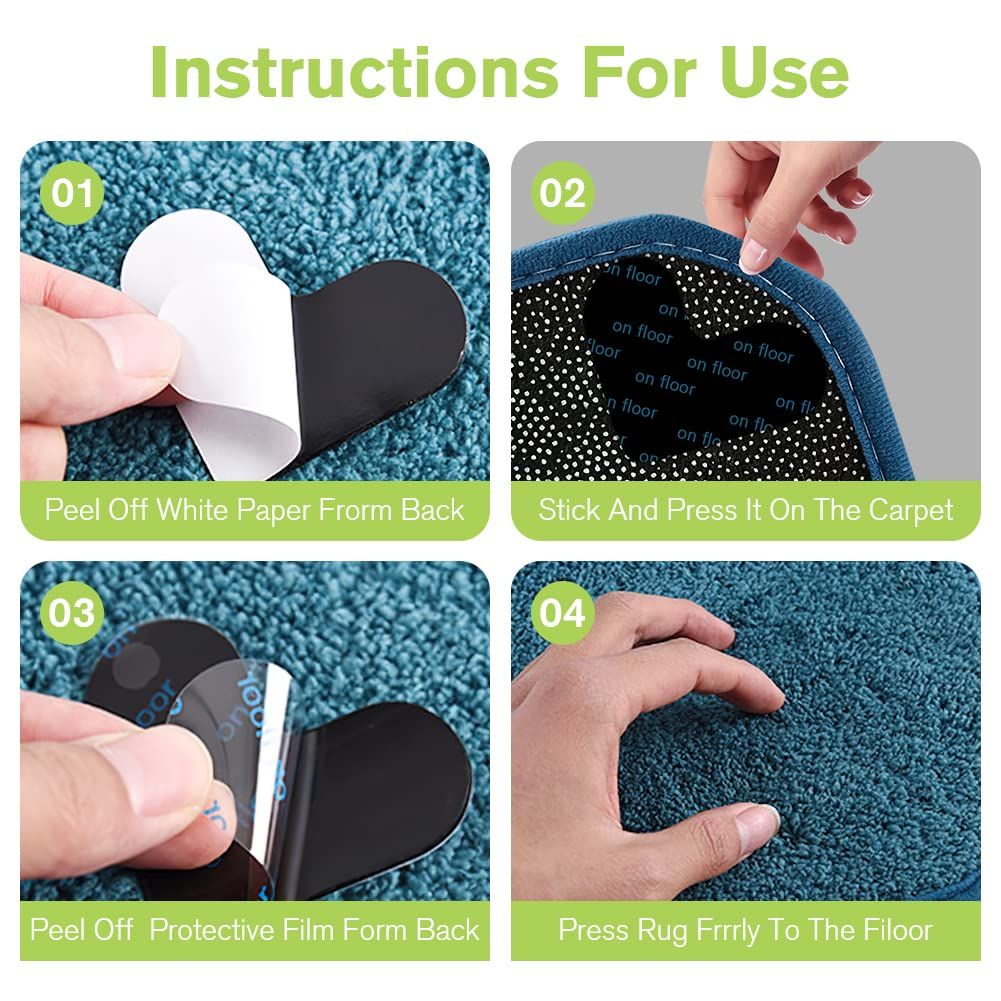 16 PCS rug Pad Gripper, Reusable Washable Grippers for Rugs, Pads rug Tape view 3