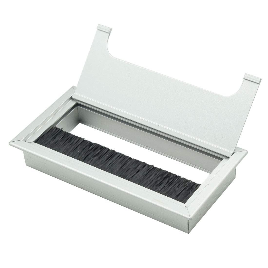 Rectangle Cable Grommet Metal Wire Hole Cover for Management of Computer Desk view 2