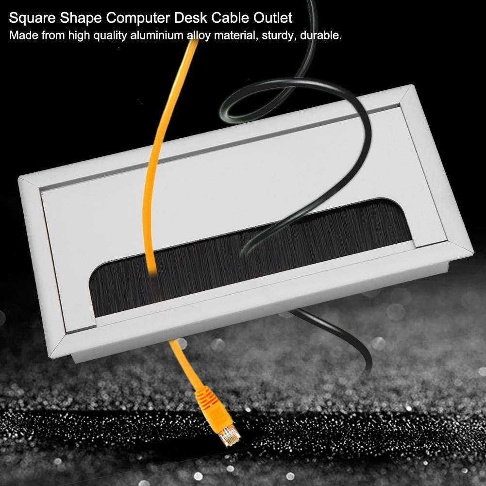 Rectangle Cable Grommet Metal Wire Hole Cover for Management of Computer Desk view 5