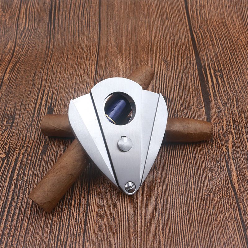 Cigar Cutter, Water Drop Type Stainless V-Cut Cigar Cutter Cigar Punch with view 2