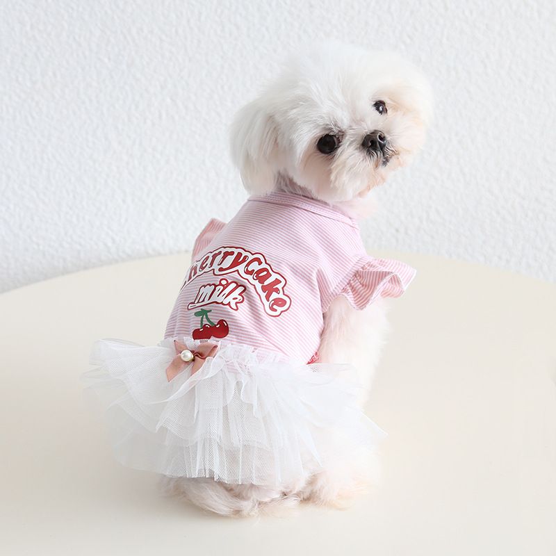 Elegant Dog Sweety Style Sling Princess Dress with Bow for Small view 2