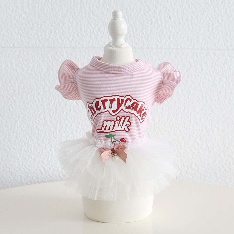Elegant Dog Sweety Style Sling Princess Dress with Bow for Small view 3