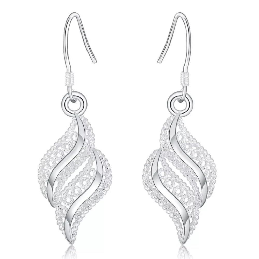 Lightweight Classic Dangle Earrings for Women Girls，Sterling Silver Elegant