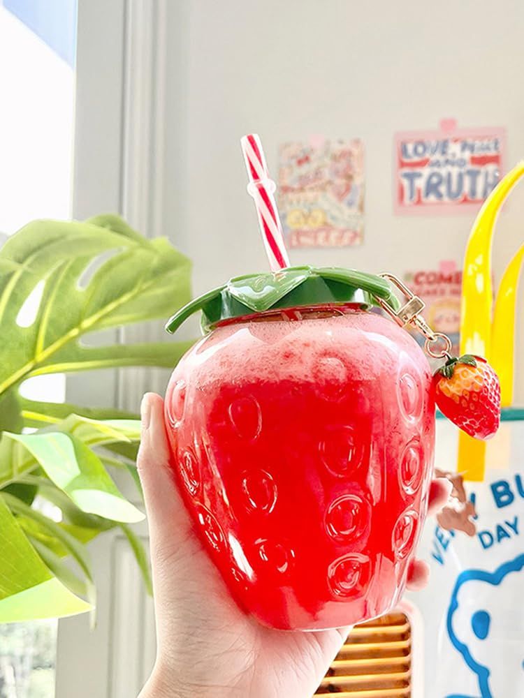 Strawberry Cup with Straw view 3