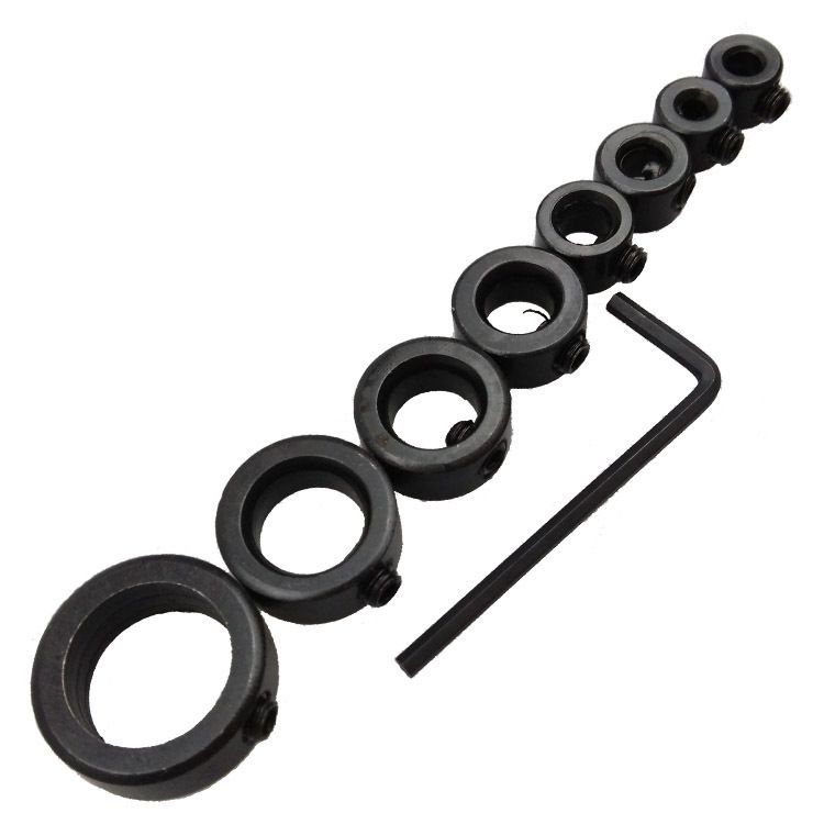 8Pcs Woodworking Drill Bit Depth Stop Collars Ring Positioner Locator with Hex view 3