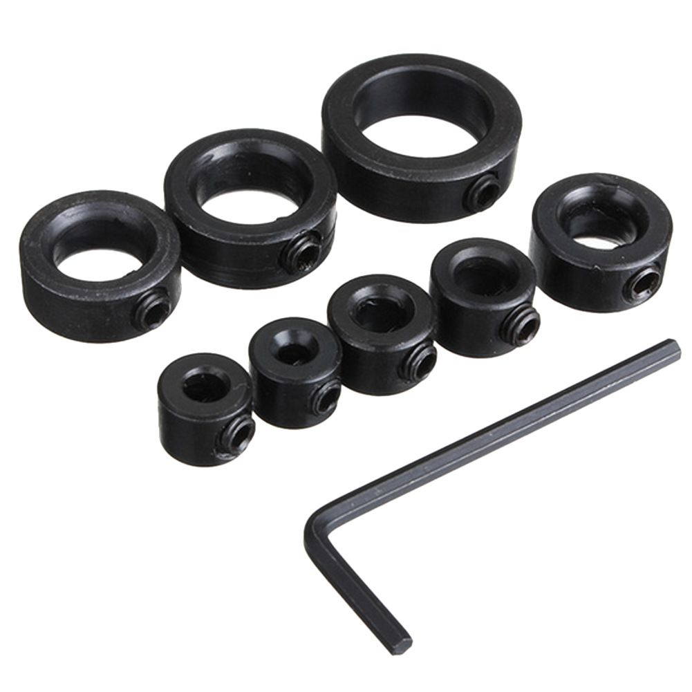 8Pcs Woodworking Drill Bit Depth Stop Collars Ring Positioner Locator with Hex view 5