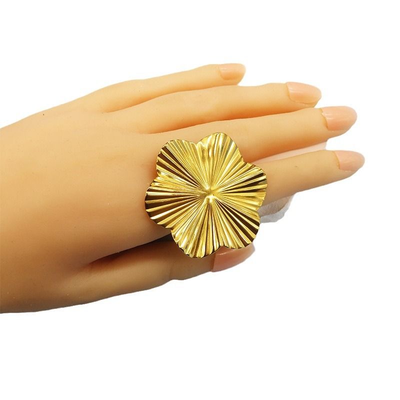 Chunky Gold Stud Earrings for Women Round Disc Stud Earrings Irregular Texture view 3