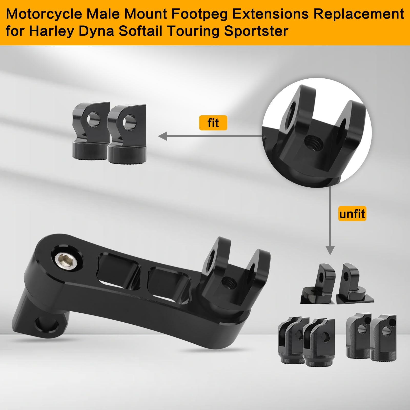 Motorcycle Male Mount Foot Peg Extensions Passenger Highway Pegs Clamp Support view 3