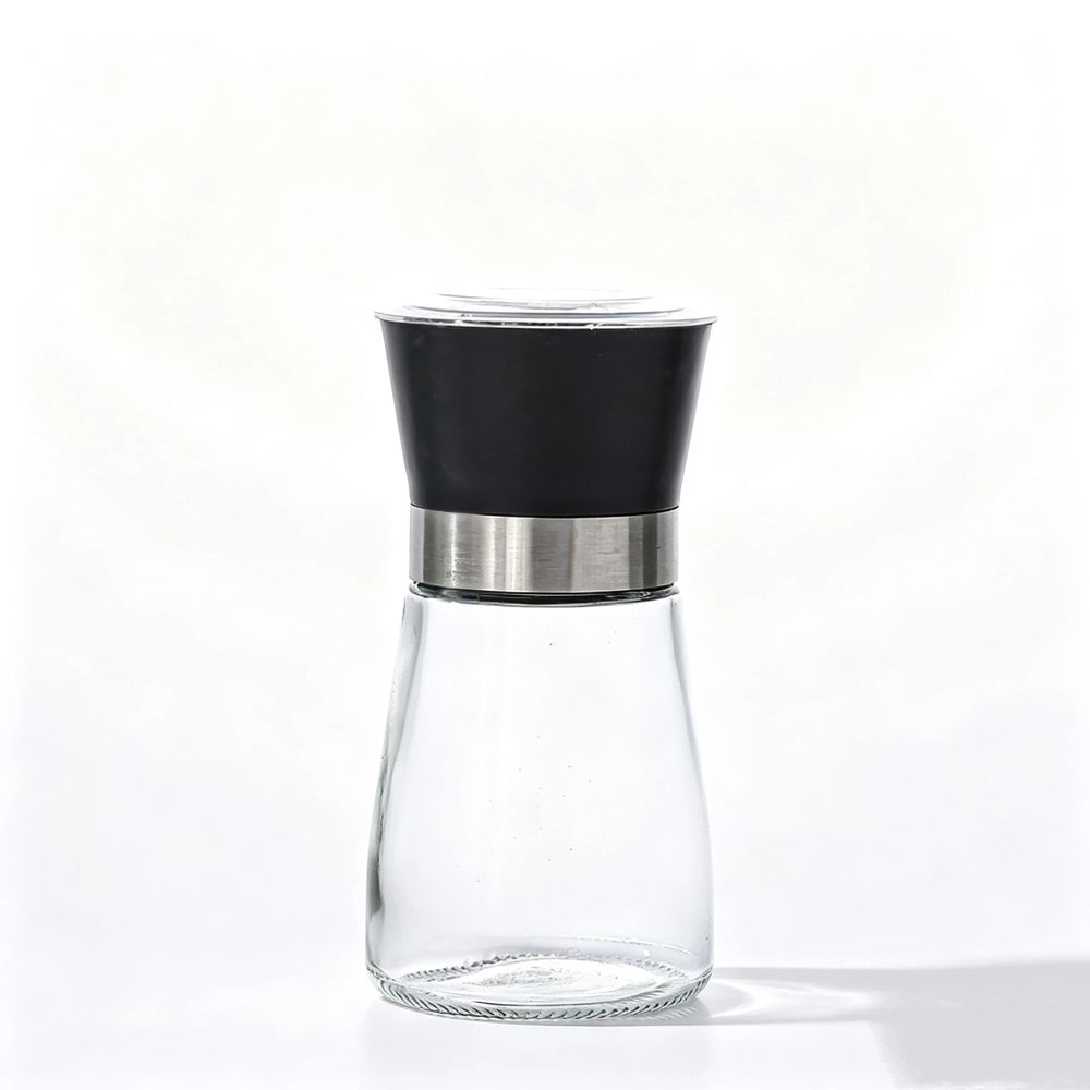 2PCS Adjustable coarseness glass salt and pepper grinder glass seasoning pot
