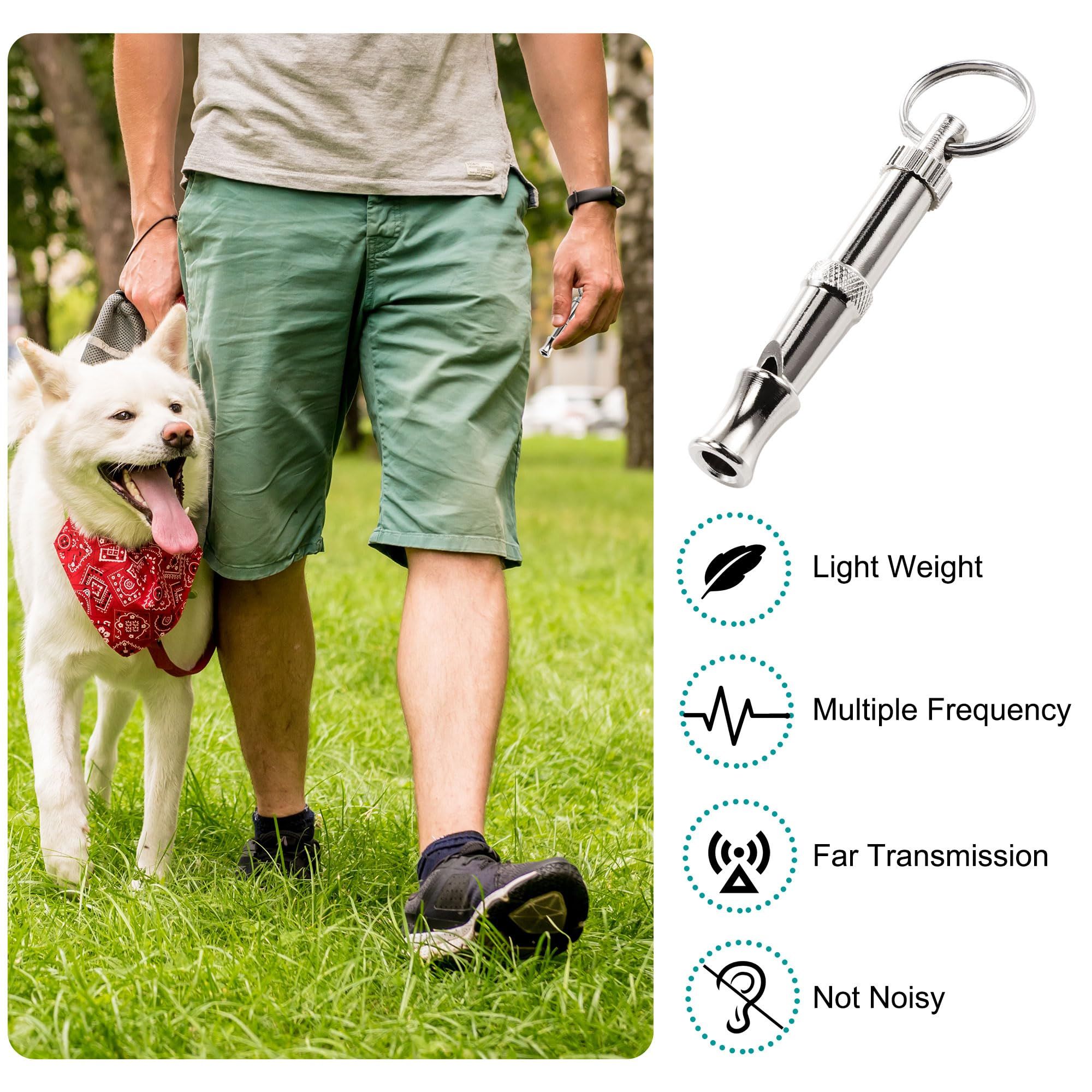 Adjustable Sound Pitch Dog Whistle with Keychain view 3