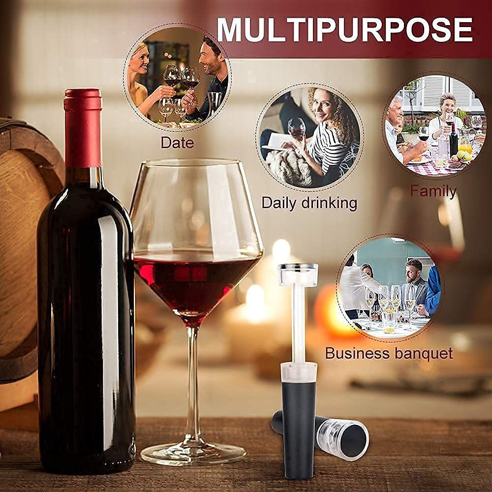 Built in vacuum pump leak proof wine bottle sealer silicone cap view 3