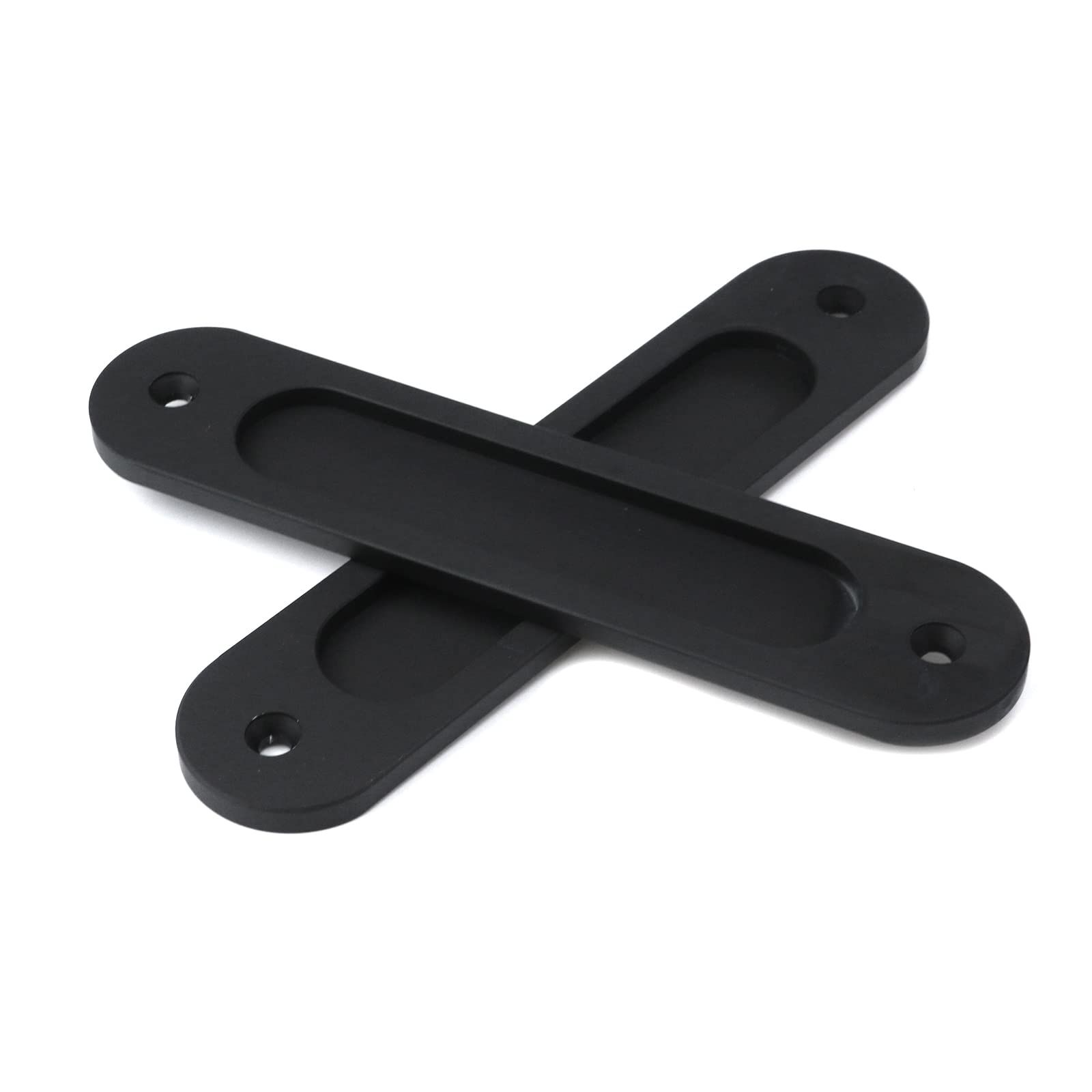 2PCS Flush Pull Barn Door Handle Matte Black view 4