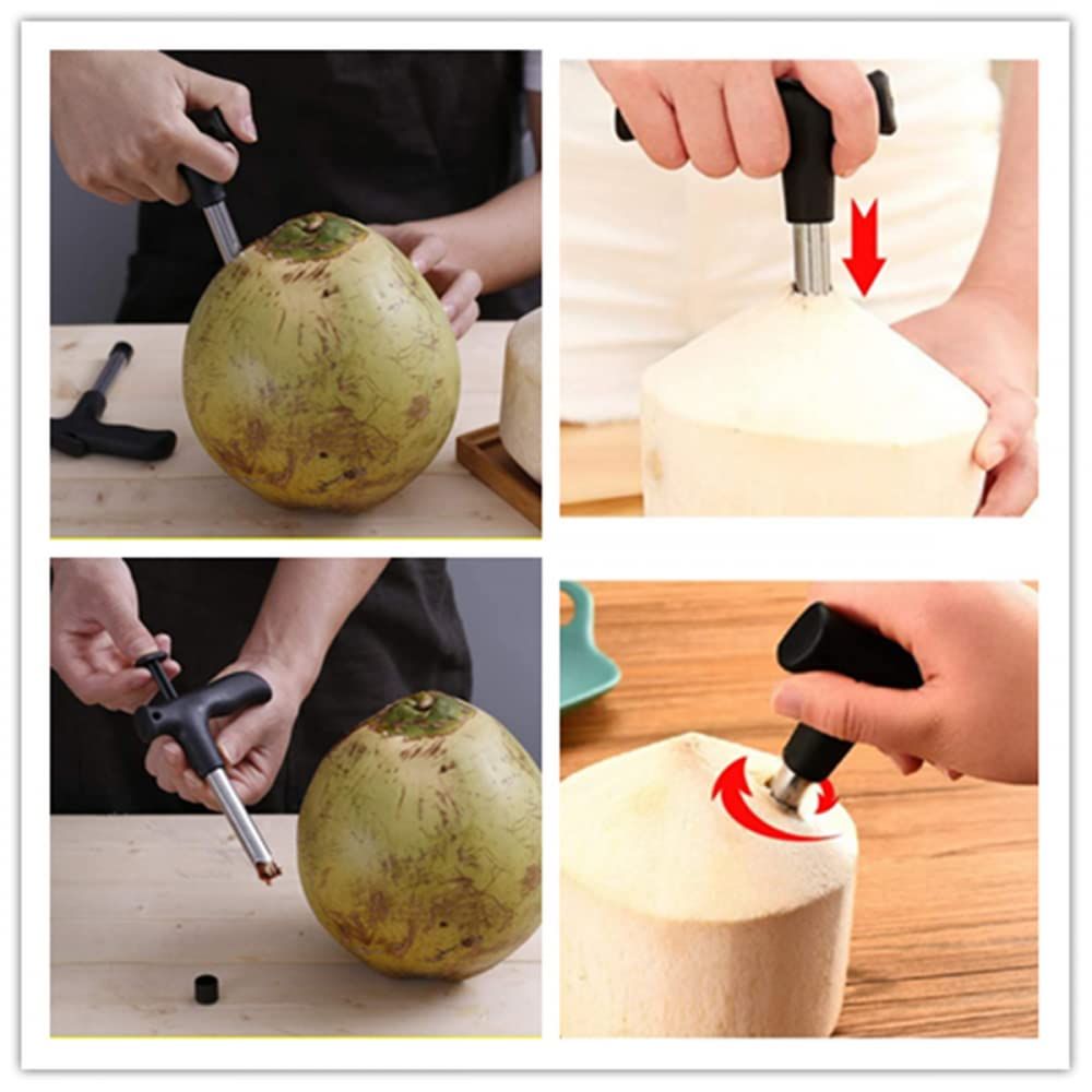 Coconut Opening Tool,Stainless Steel Punch Tap Knife Opener for Fresh Coconut view 4