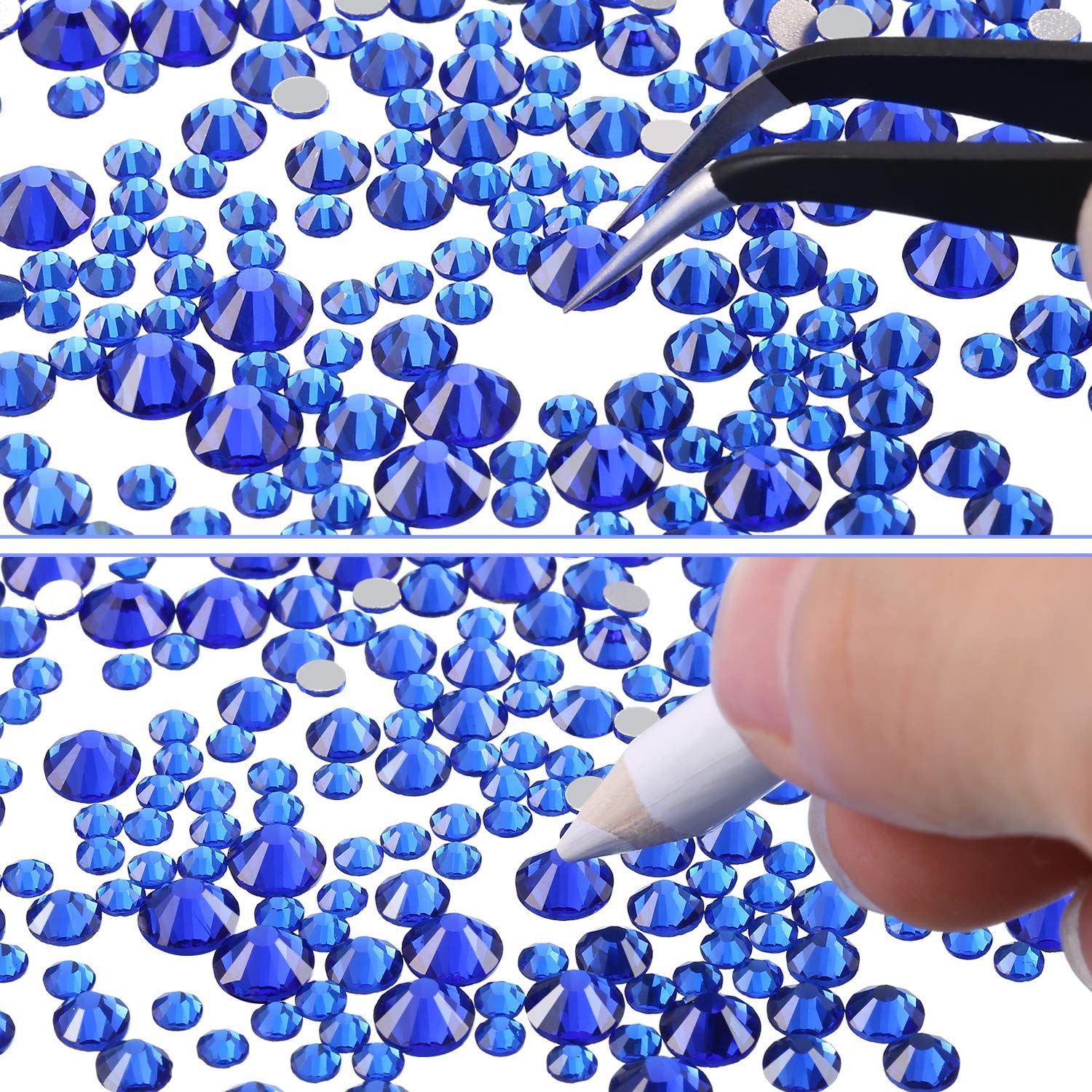 2000 flat back gemstone round crystal rhinestones in 6 sizes (1.5-6mm) view 3