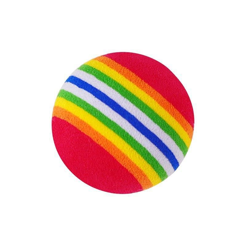 6pcs 1.38" Red Rainbow Cat Toy Balls Soft EVA Foam Interactive Indoor Kittens