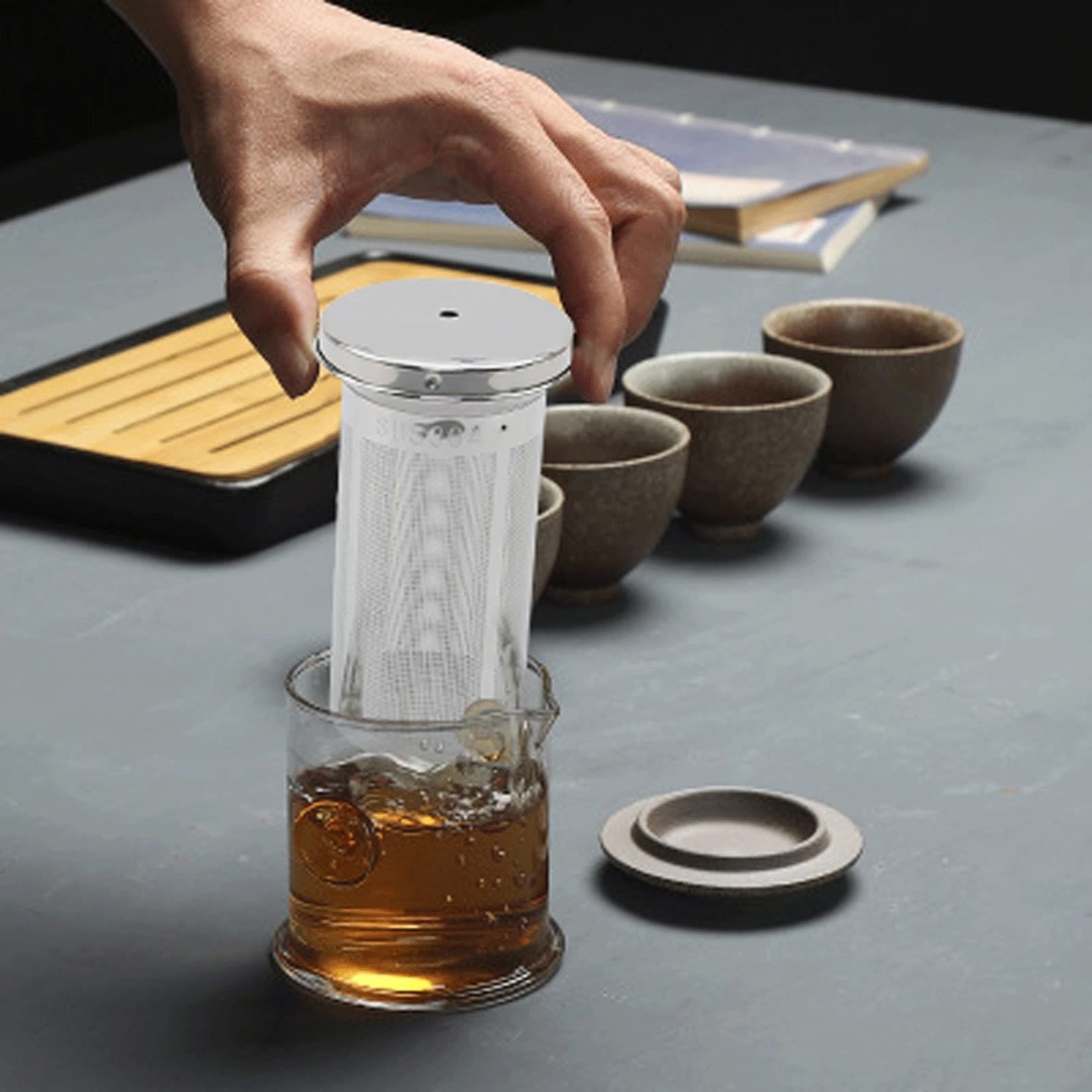 Tea Strainer Durable Mesh Cylinder Shape Infuser Home Stainless Steel view 5