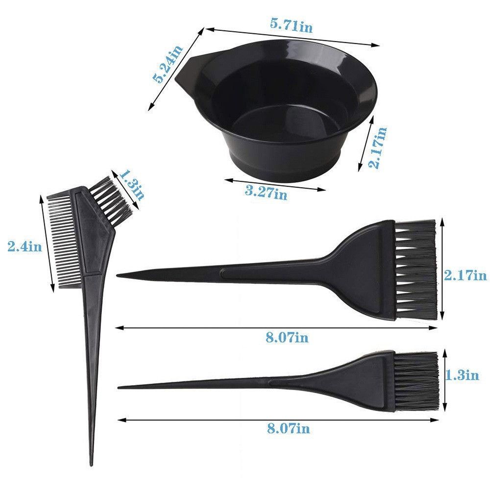 4Pcs/Set Hair Dye Coloring Kit Colouring Brush Comb Mixing Bowl Hairdressing view 3