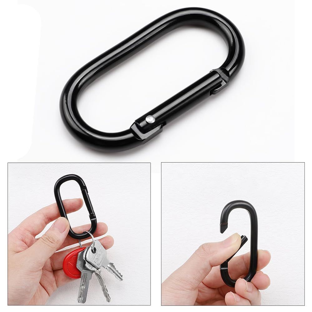 5PCS Spring Snap Hooks, Small Carabiner Clips, Aluminum Alloy O-Shaped view 4