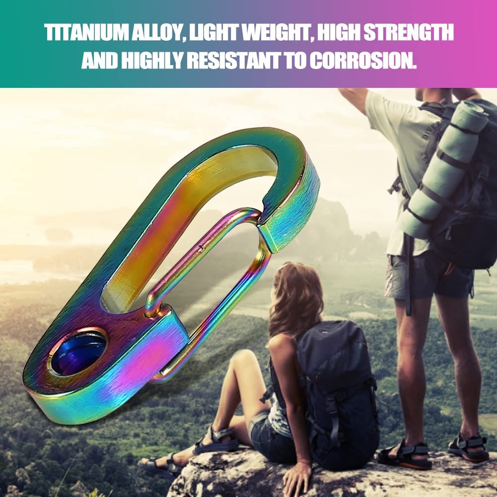 Mini Carabiner, Titanium Alloy Tiny Carabiner Key Chain Climbing Clips Snap view 4