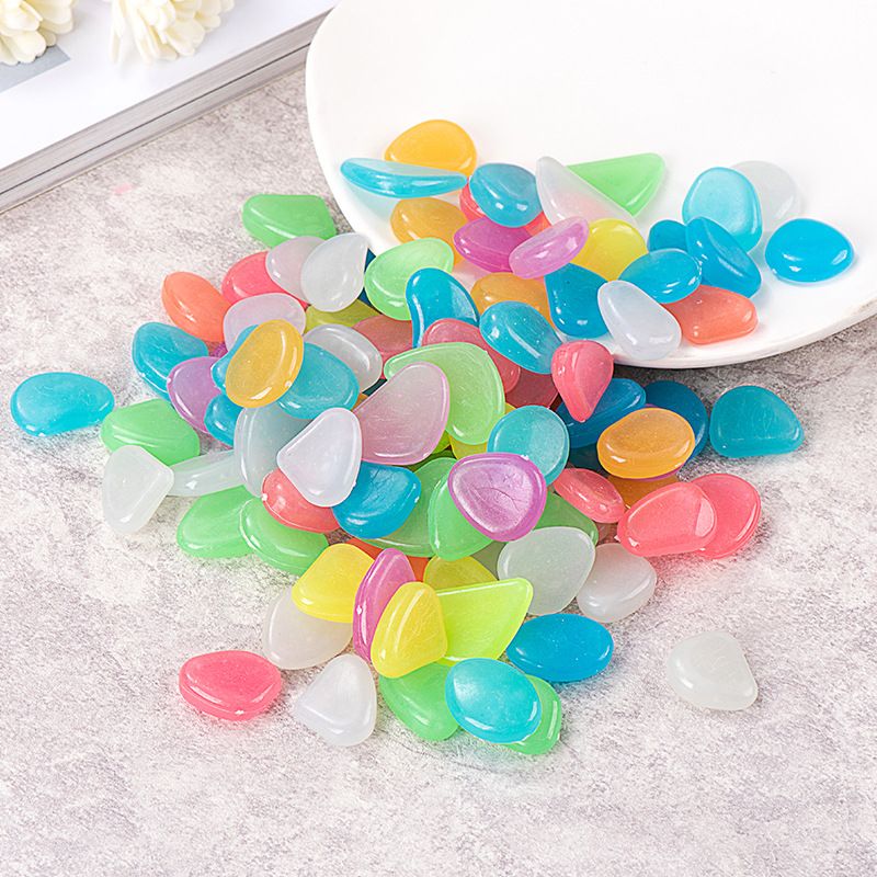 100pcs Glowing Pebbles Luminous Stone for Garden Pebbles Gravel Garden Pathway view 2