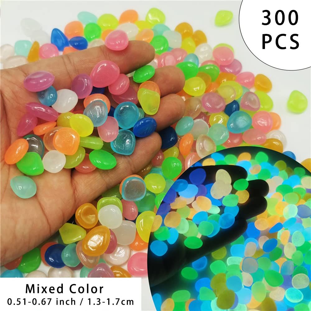 100pcs Glowing Pebbles Luminous Stone for Garden Pebbles Gravel Garden Pathway view 4