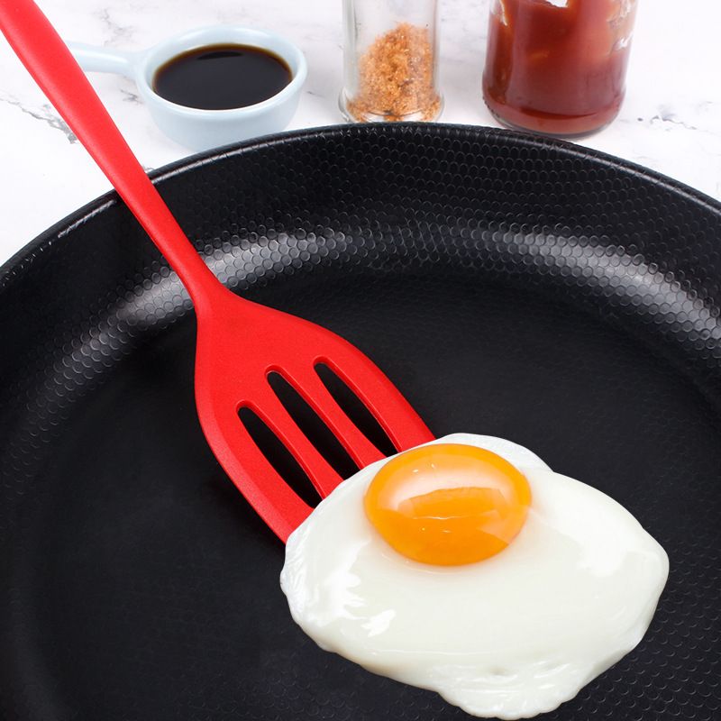 Small silicone turbine high heat resistant slotted spatula suitable for fish view 2