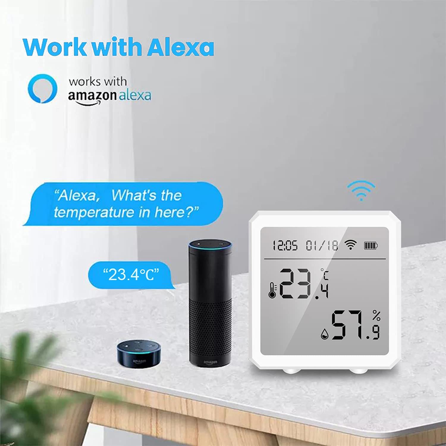 Indoor Hygrometer Thermometer with LCD Display view 5