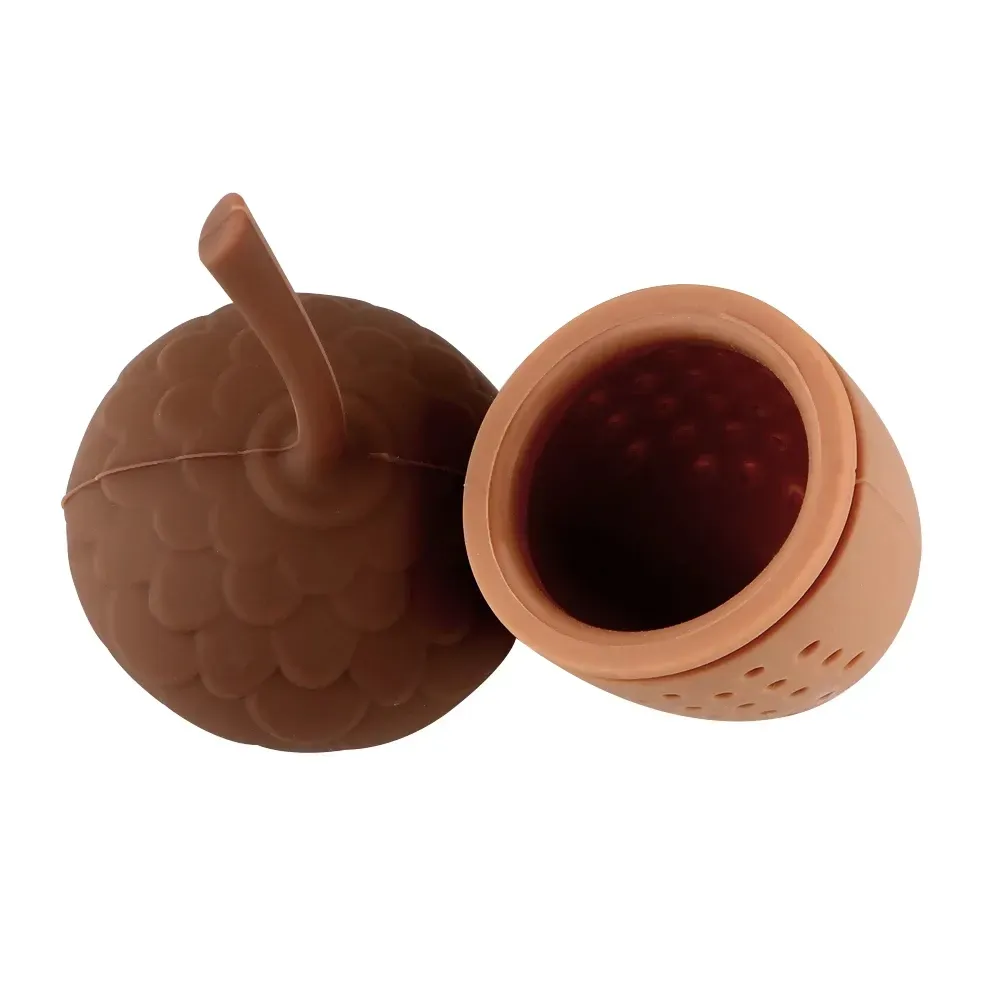 Animal cute tea filter creative silicone tea filter reusable long handle loose view 4